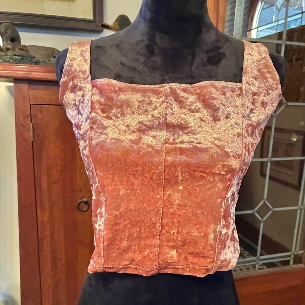 "Intimately by Free People" tank top, L, light blush color, crushed velvet, NWT